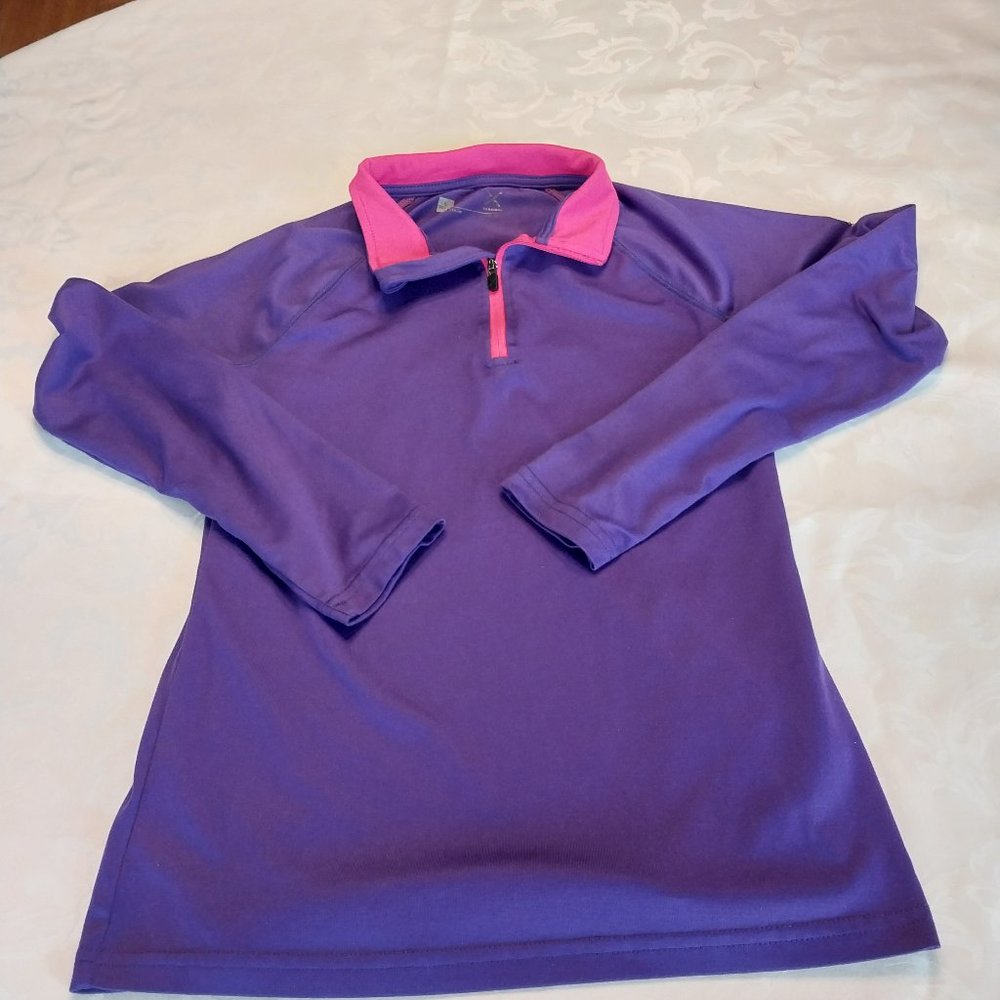 Xersion girls size large (10-12) long sleeve purple top